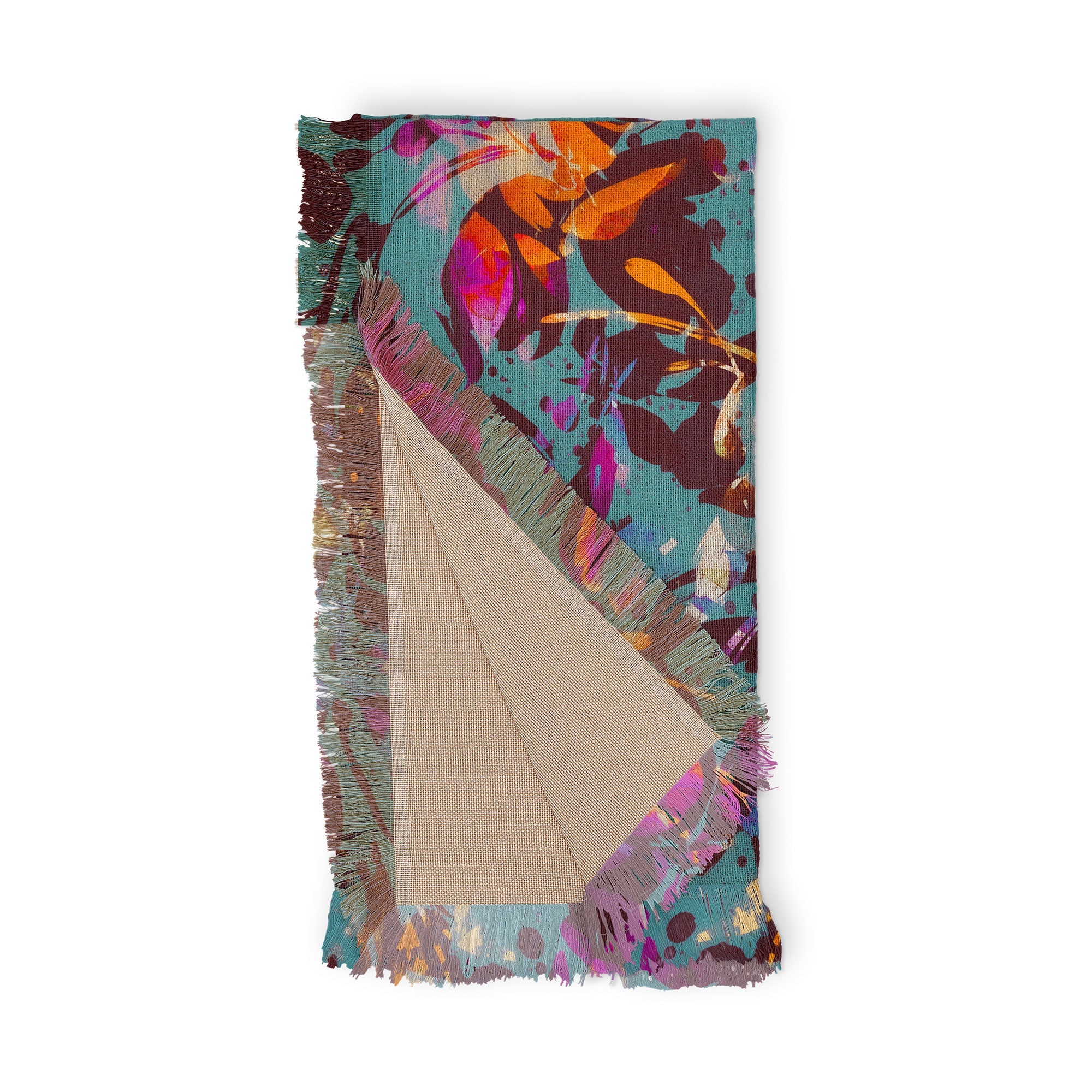 Marta Barragan Camarasa Bold Floral Expression Throw Blanket