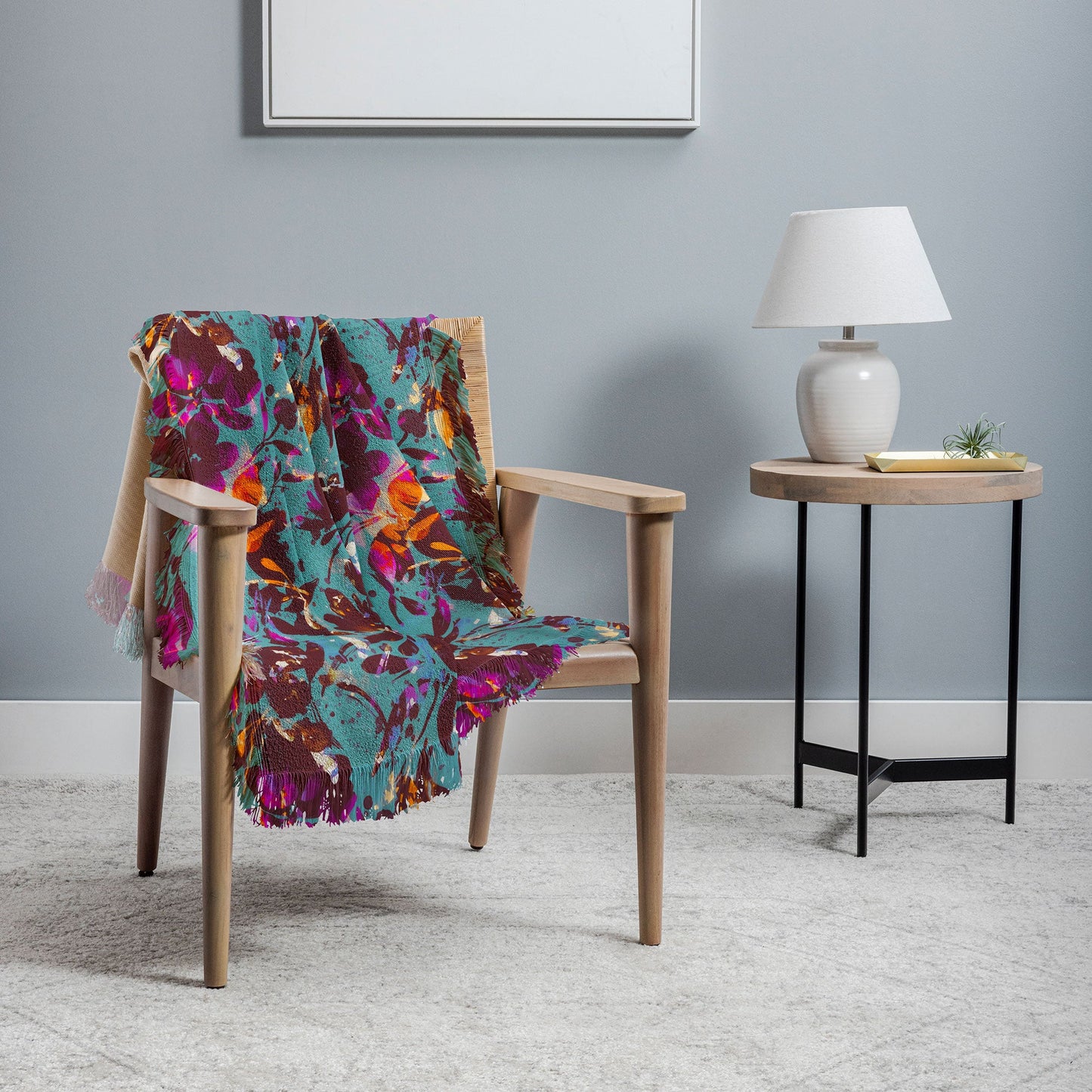Marta Barragan Camarasa Bold Floral Expression Throw Blanket
