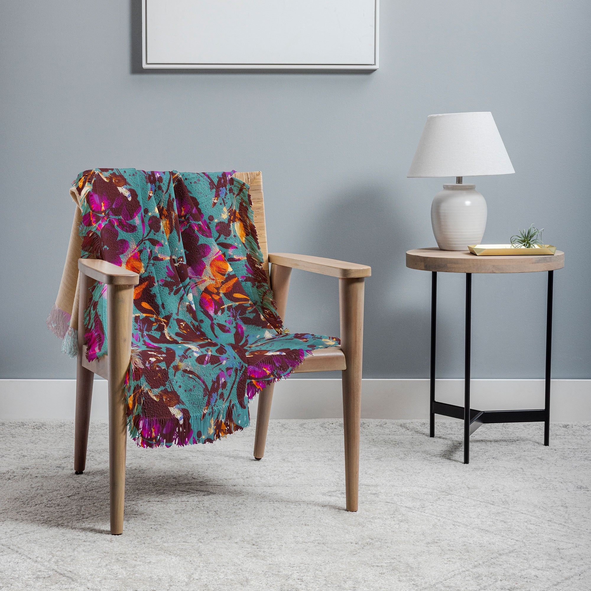 Marta Barragan Camarasa Bold Floral Expression Throw Blanket