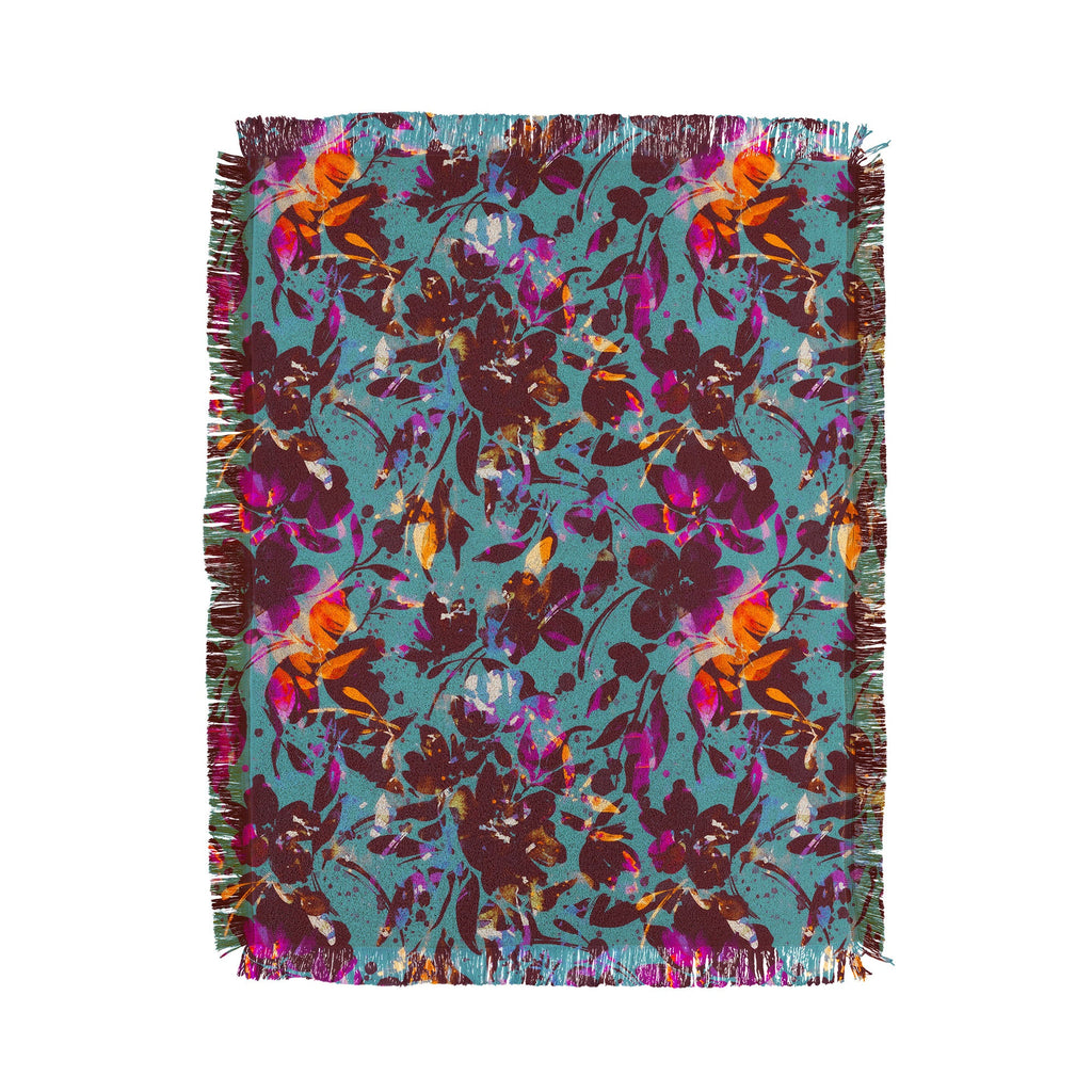 Marta Barragan Camarasa Bold Floral Expression Throw Blanket