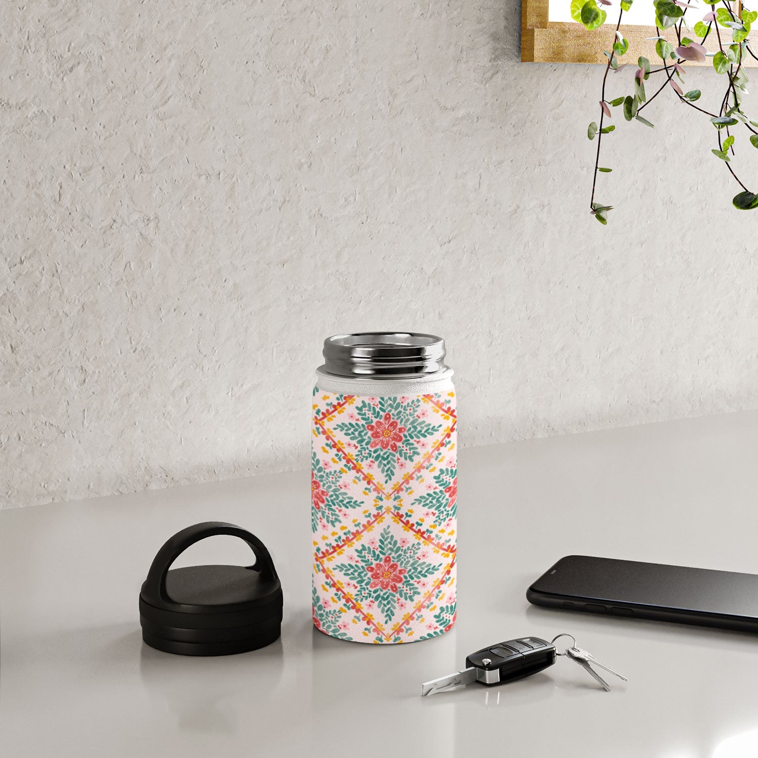 Marta Barragan Camarasa Chic Floral Geometry Water Bottle