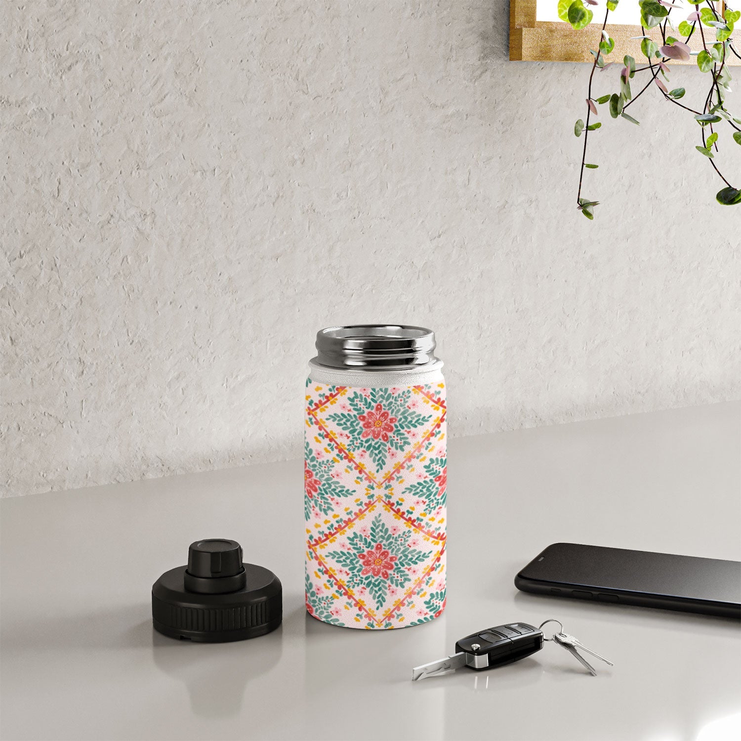 Marta Barragan Camarasa Chic Floral Geometry Water Bottle