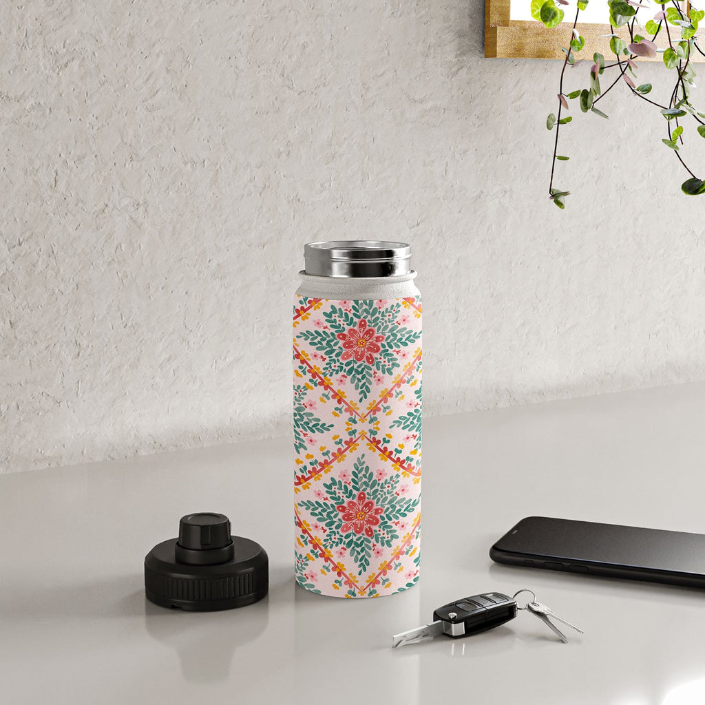 Marta Barragan Camarasa Chic Floral Geometry Water Bottle