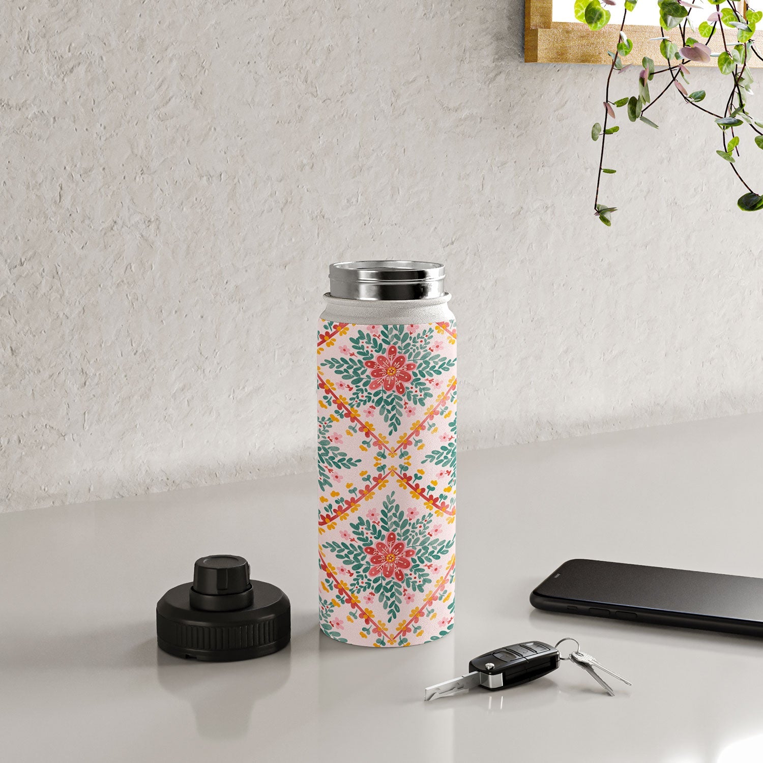 Marta Barragan Camarasa Chic Floral Geometry Water Bottle