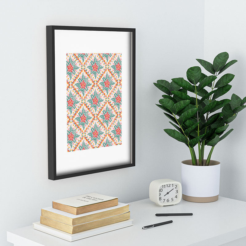 Marta Barragan Camarasa Chic Floral Geometry Recessed Framing Rectangle
