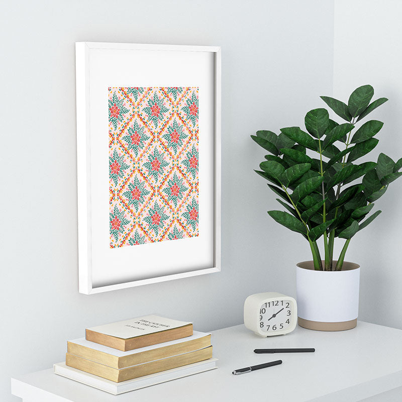 Marta Barragan Camarasa Chic Floral Geometry Recessed Framing Rectangle