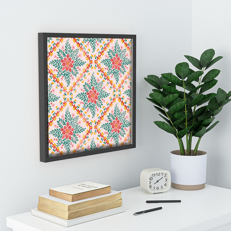 Marta Barragan Camarasa Chic Floral Geometry Recessed Framing Square
