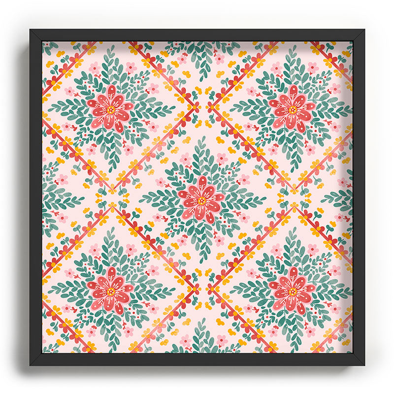 Marta Barragan Camarasa Chic Floral Geometry Recessed Framing Square