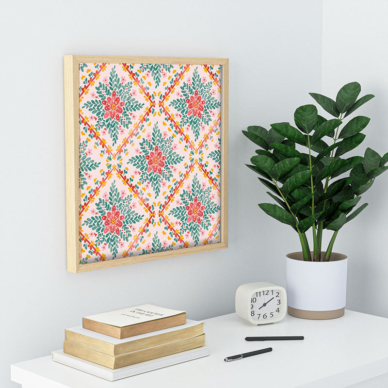 Marta Barragan Camarasa Chic Floral Geometry Recessed Framing Square