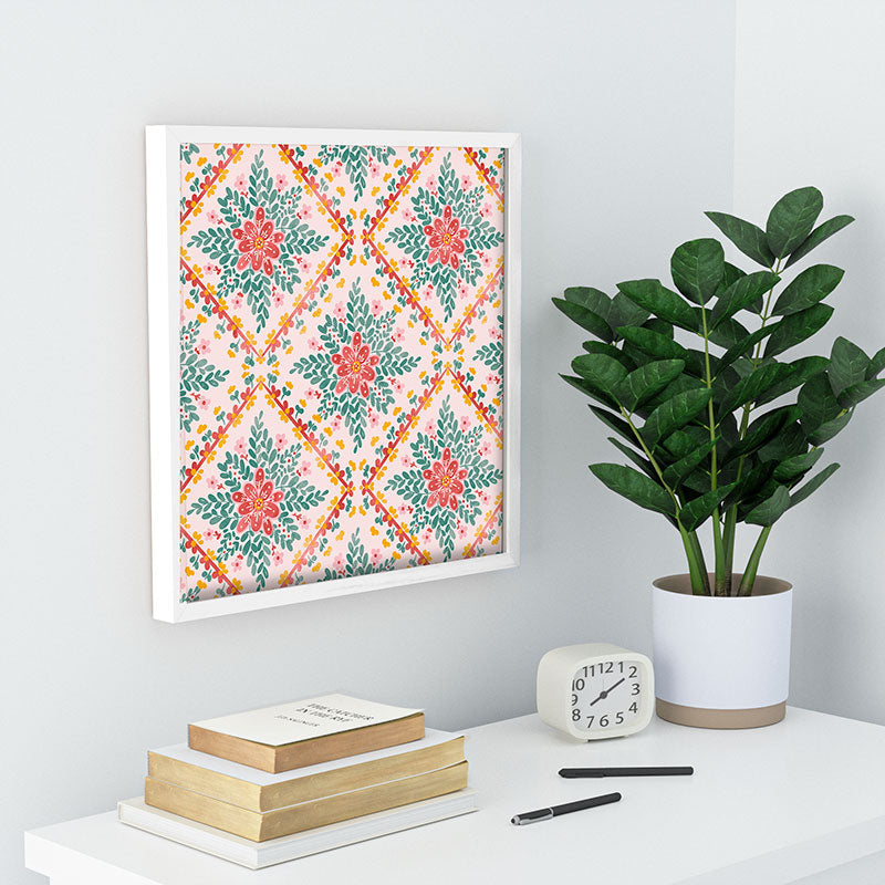 Marta Barragan Camarasa Chic Floral Geometry Recessed Framing Square