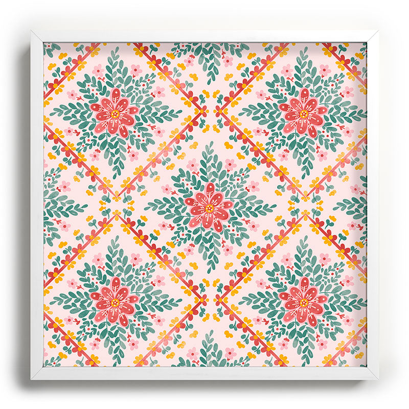 Marta Barragan Camarasa Chic Floral Geometry Recessed Framing Square