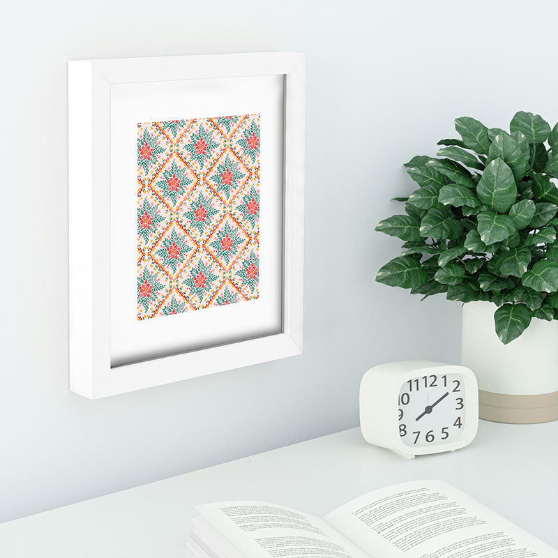 Marta Barragan Camarasa Chic Floral Geometry Recessed Framing Rectangle