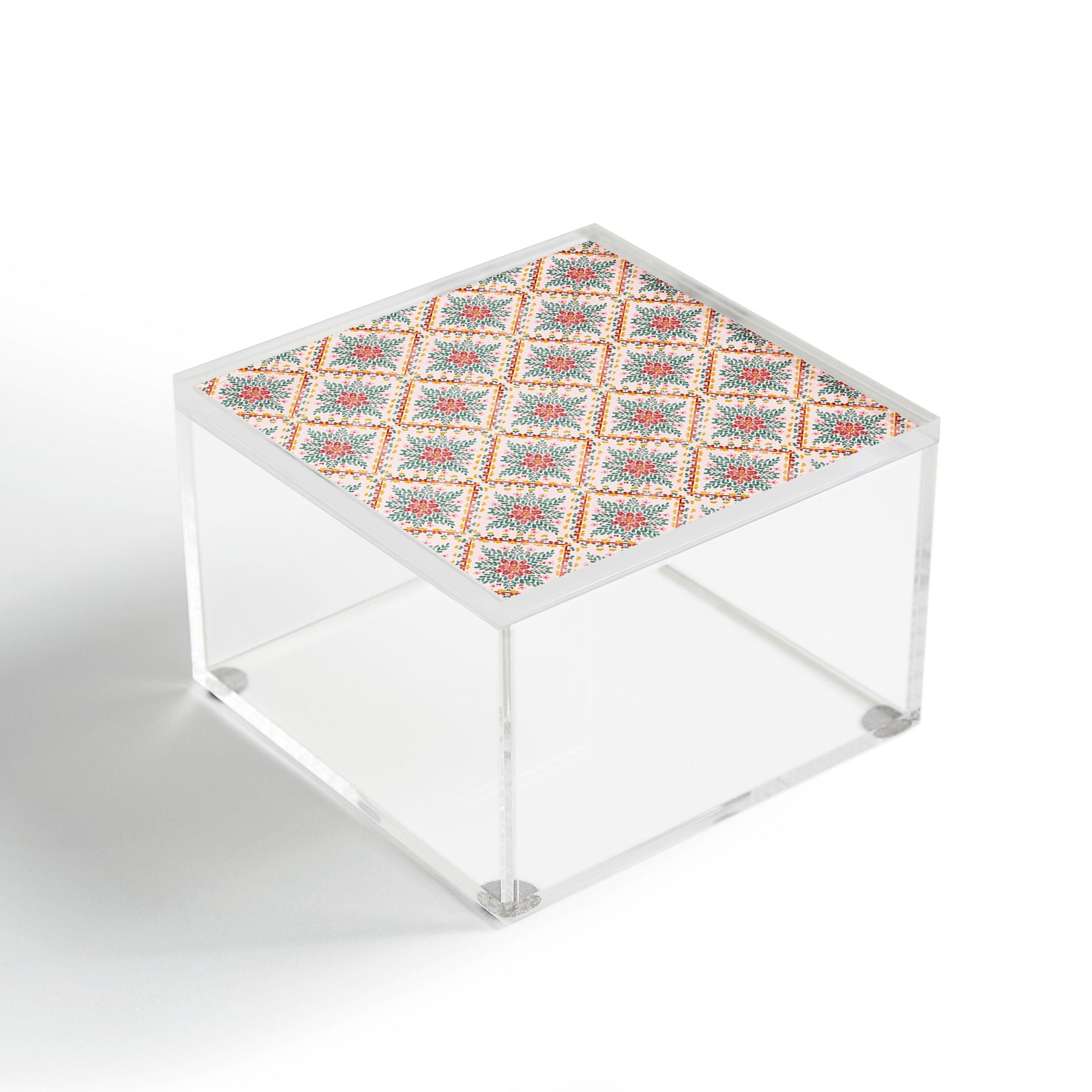 Marta Barragan Camarasa Chic Floral Geometry Acrylic Box