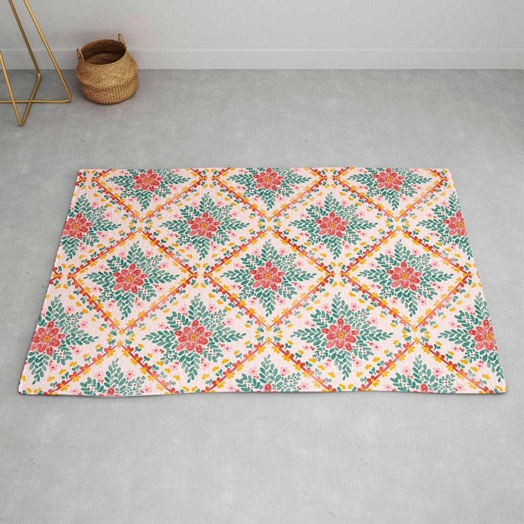 Marta Barragan Camarasa Chic Floral Geometry Area Rug