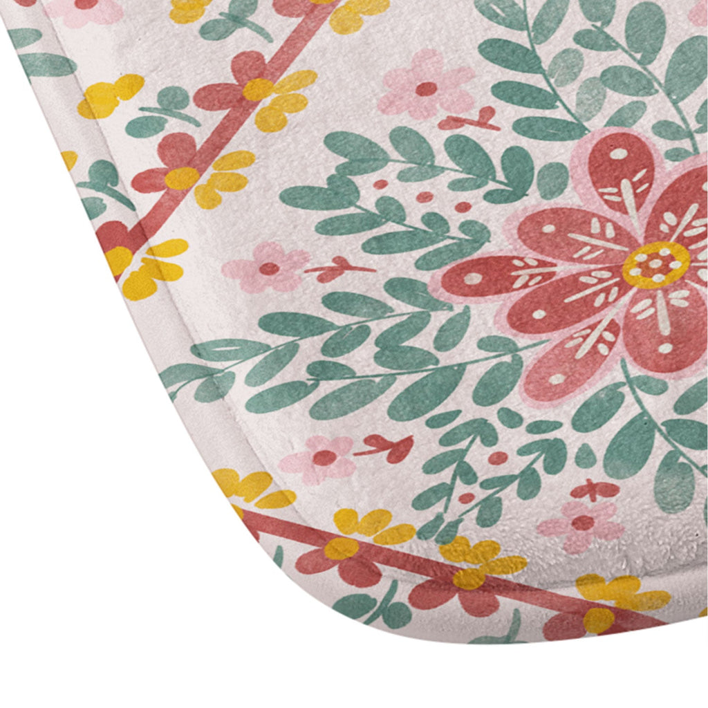 Marta Barragan Camarasa Chic Floral Geometry Memory Foam Bath Mat