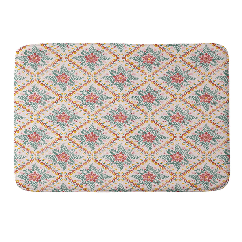 Marta Barragan Camarasa Chic Floral Geometry Memory Foam Bath Mat