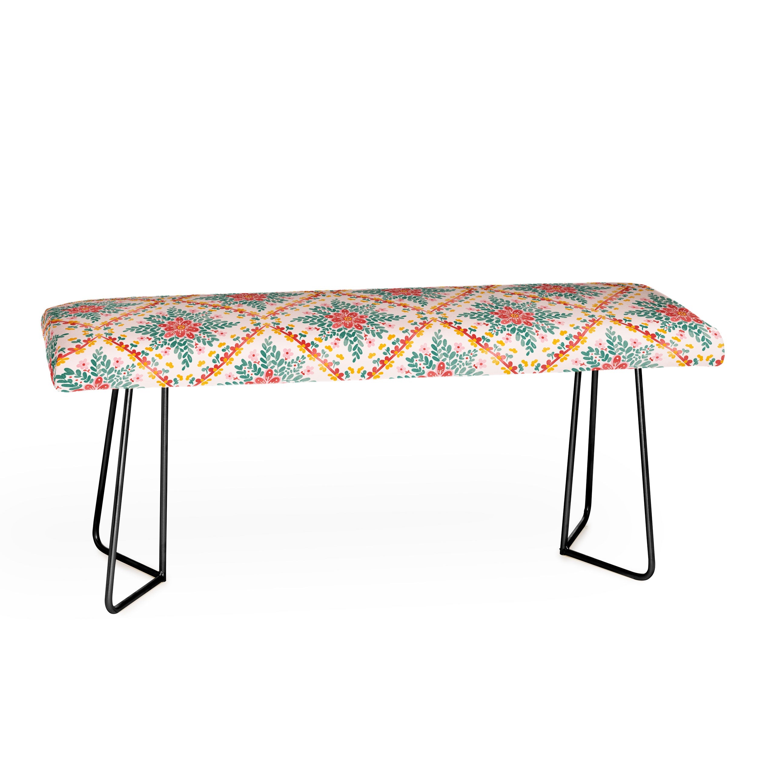 Marta Barragan Camarasa Chic Floral Geometry Bench