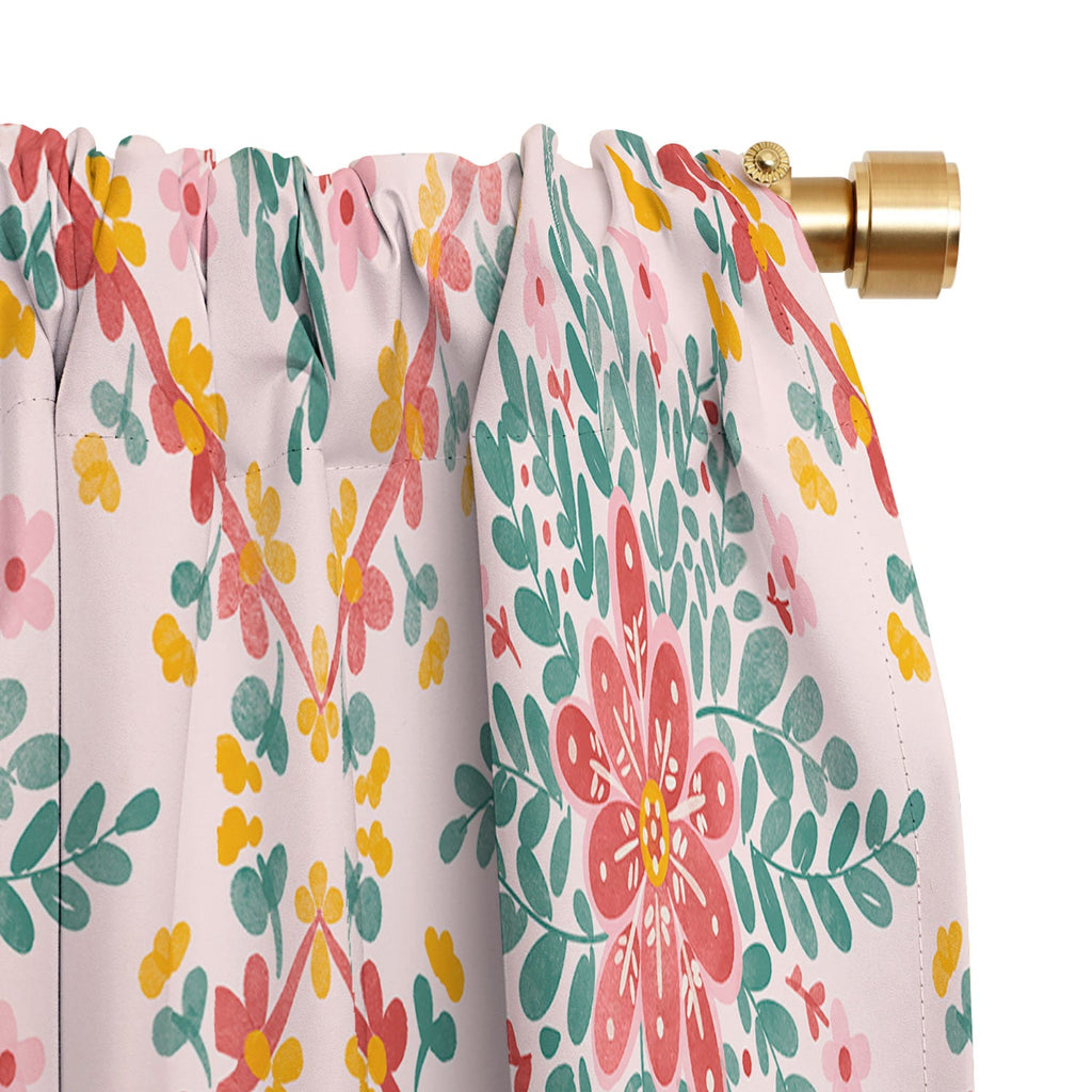 Marta Barragan Camarasa Chic Floral Geometry Blackout Window Curtain