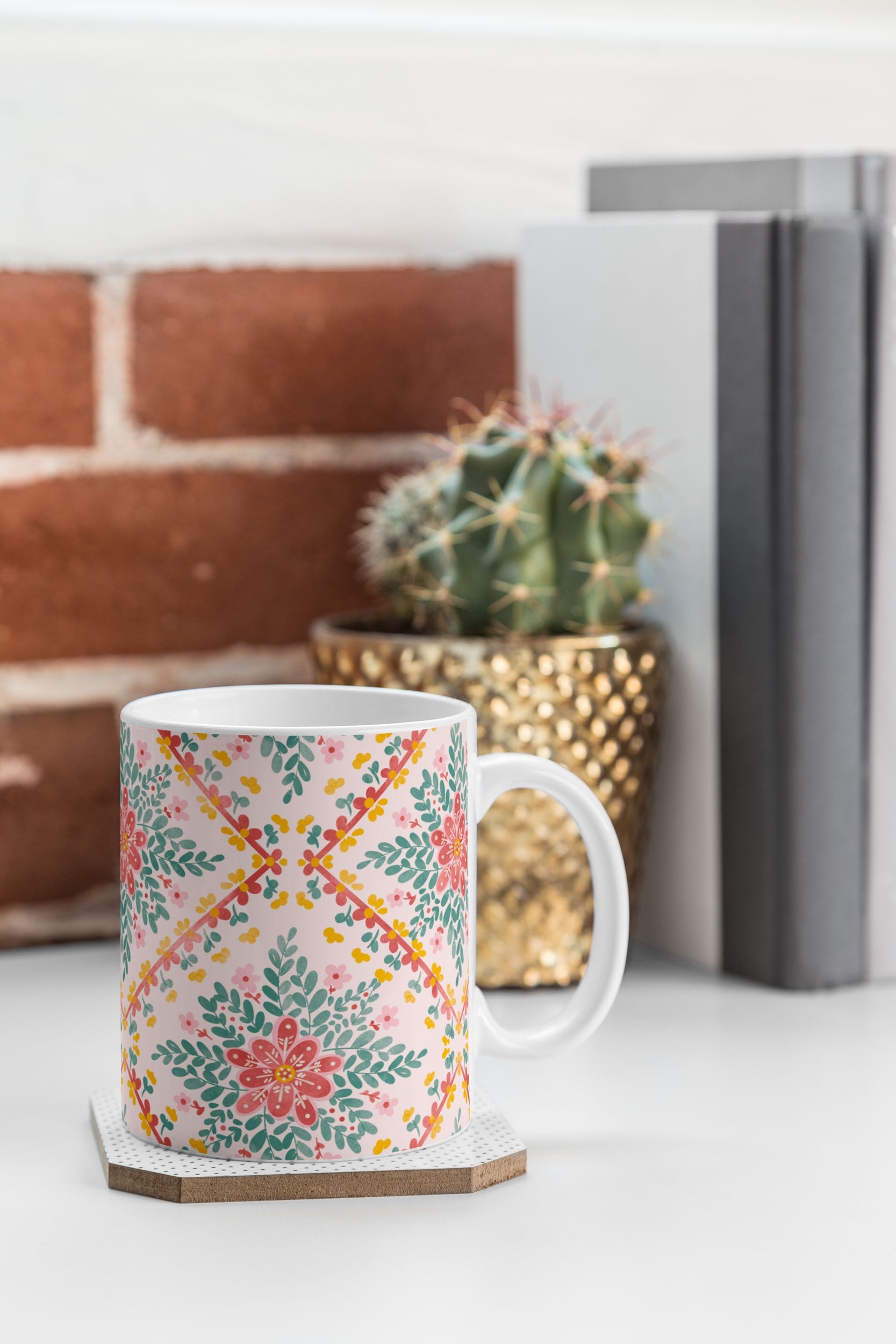 Marta Barragan Camarasa Chic Floral Geometry Coffee Mug