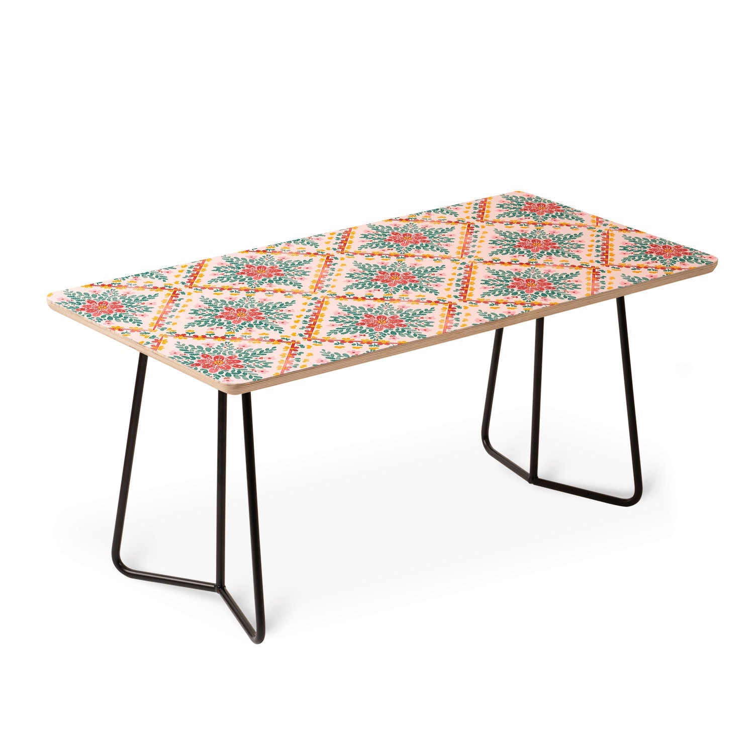 Marta Barragan Camarasa Chic Floral Geometry Coffee Table