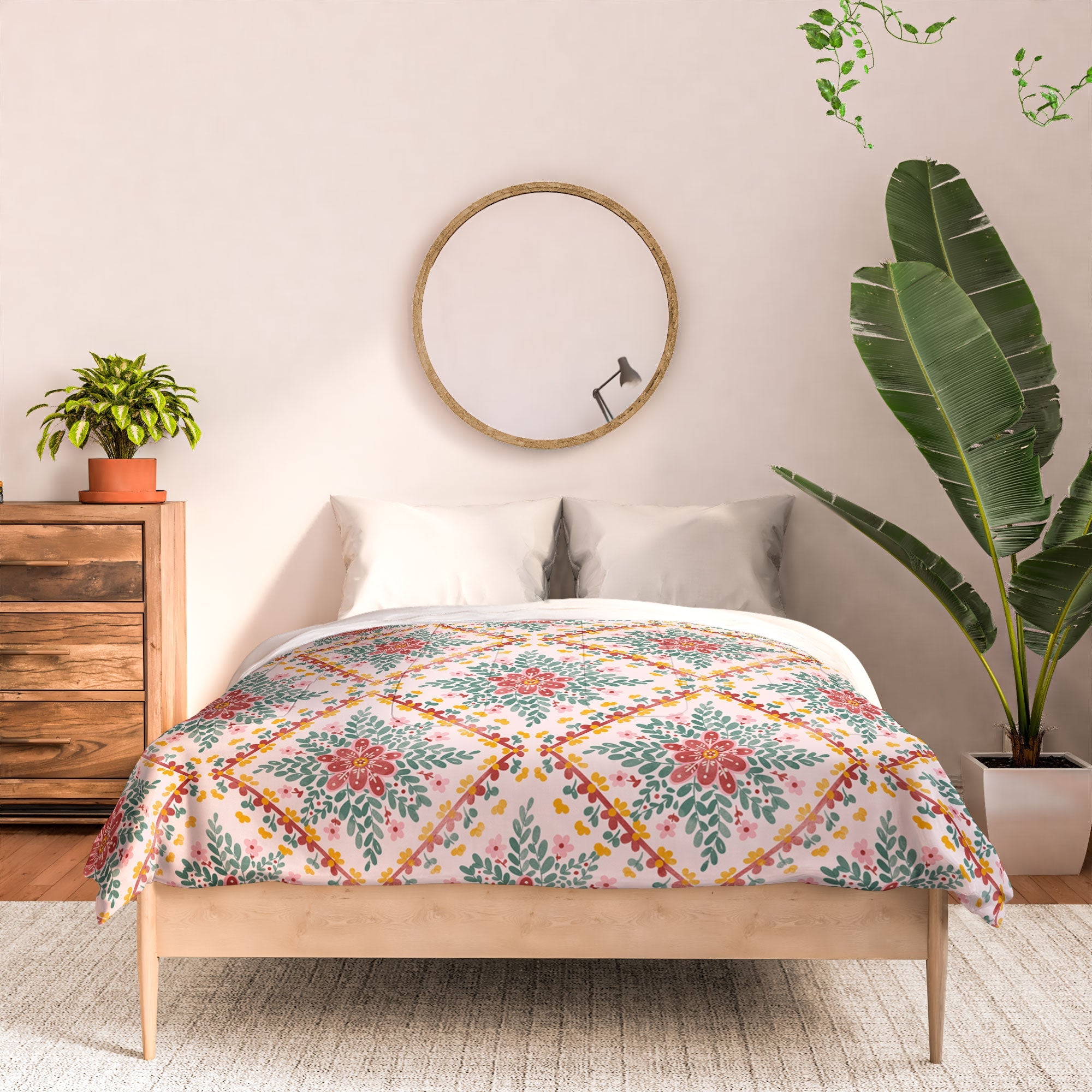 Marta Barragan Camarasa Chic Floral Geometry Comforter