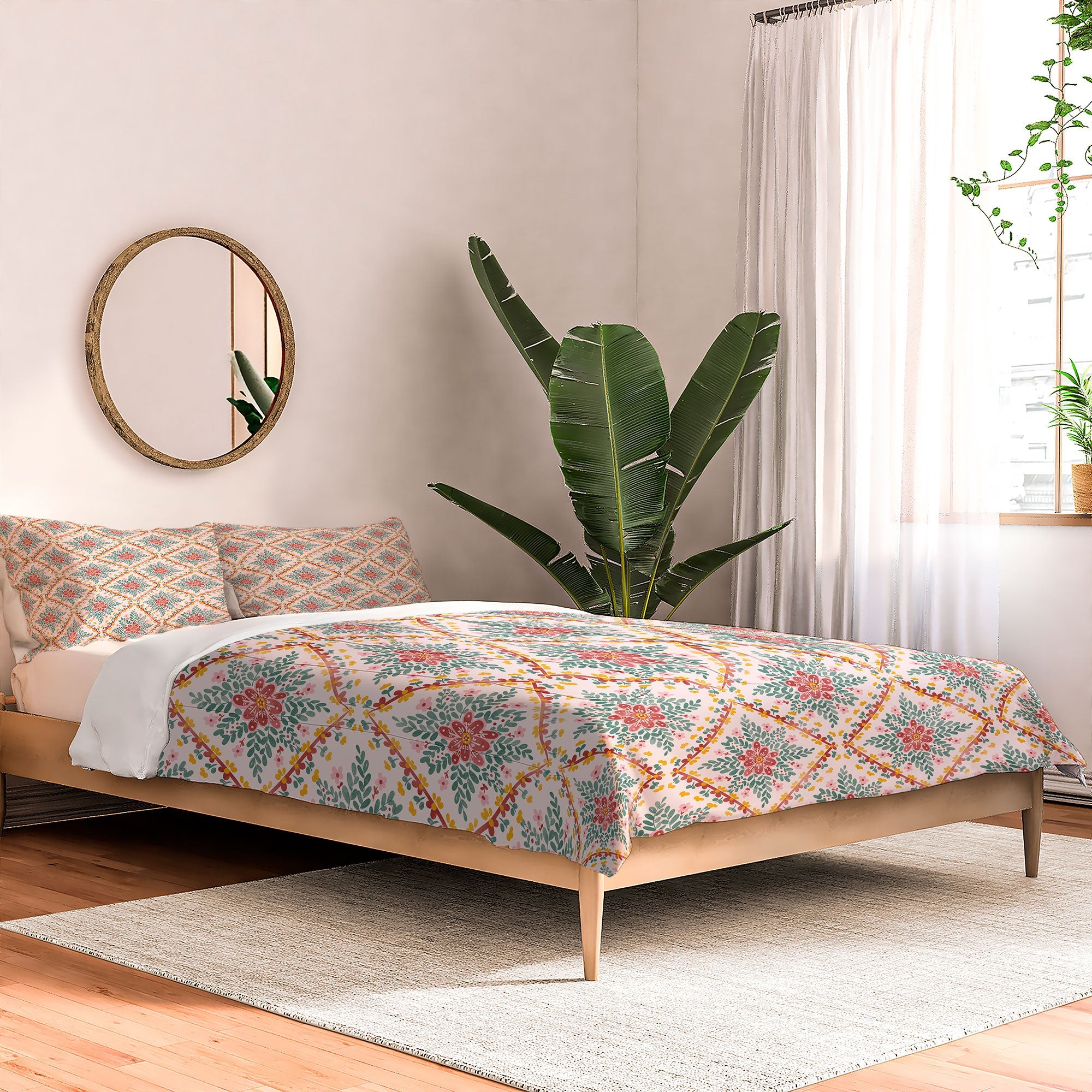 Marta Barragan Camarasa Chic Floral Geometry Comforter