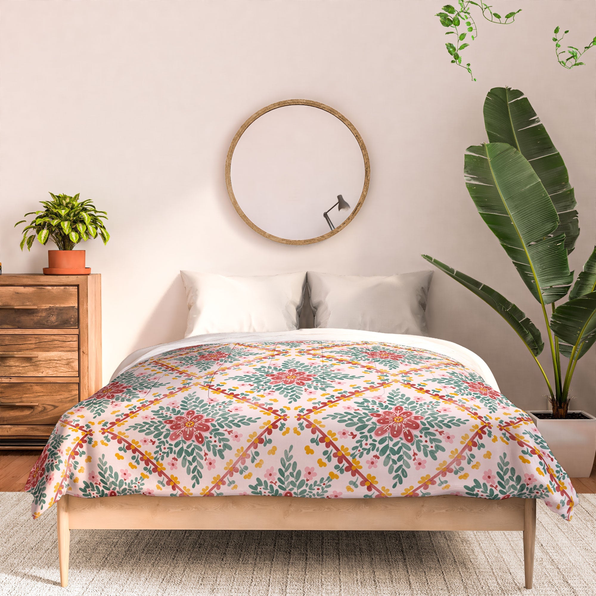 Marta Barragan Camarasa Chic Floral Geometry Comforter