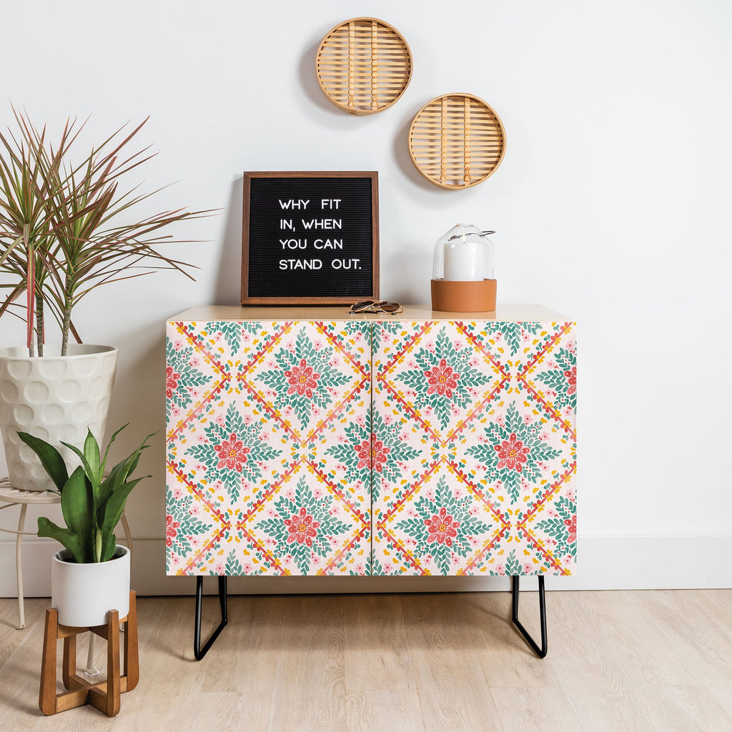 Marta Barragan Camarasa Chic Floral Geometry Credenza