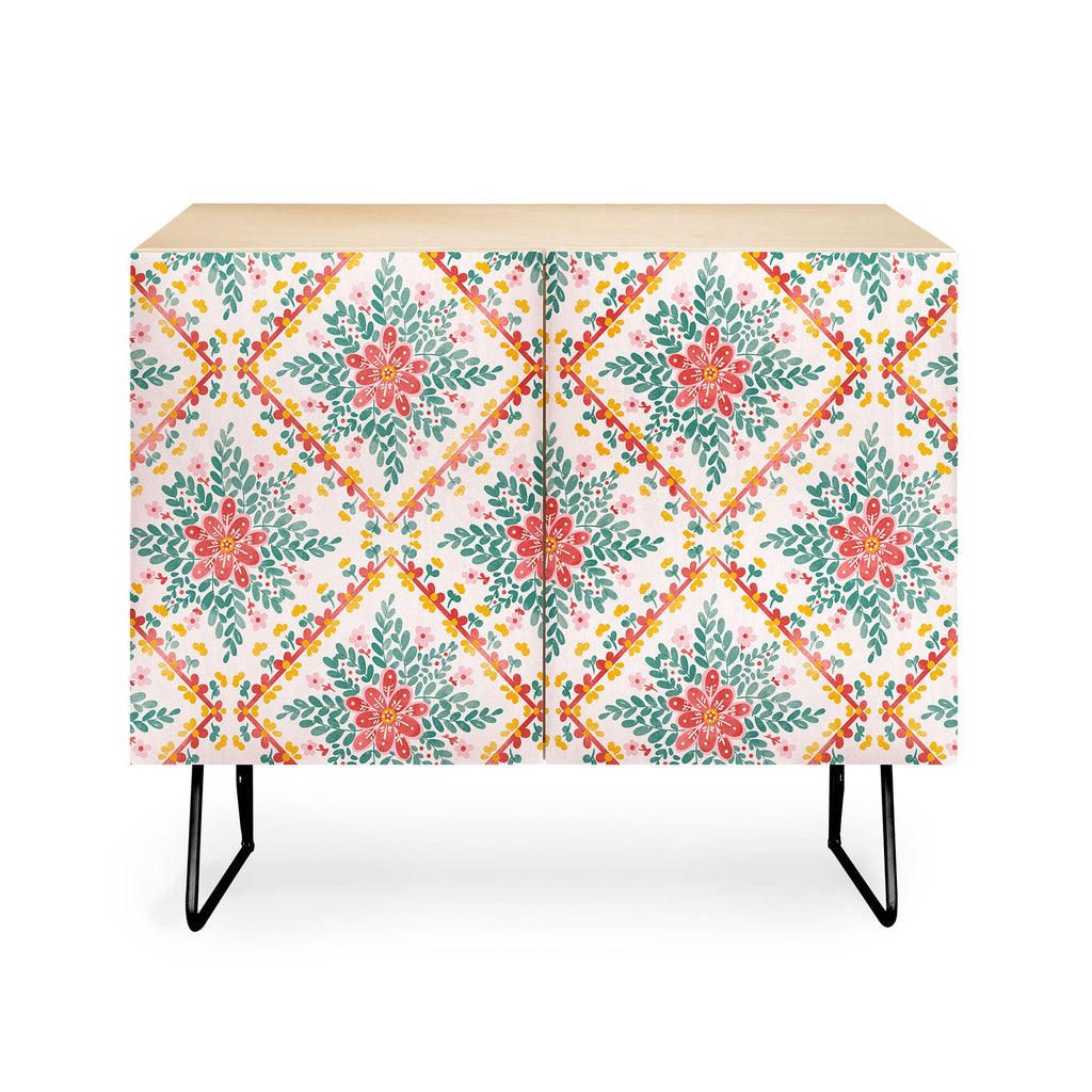 Marta Barragan Camarasa Chic Floral Geometry Credenza