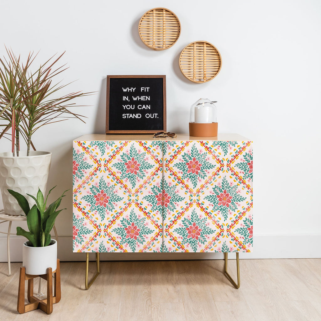 Marta Barragan Camarasa Chic Floral Geometry Credenza