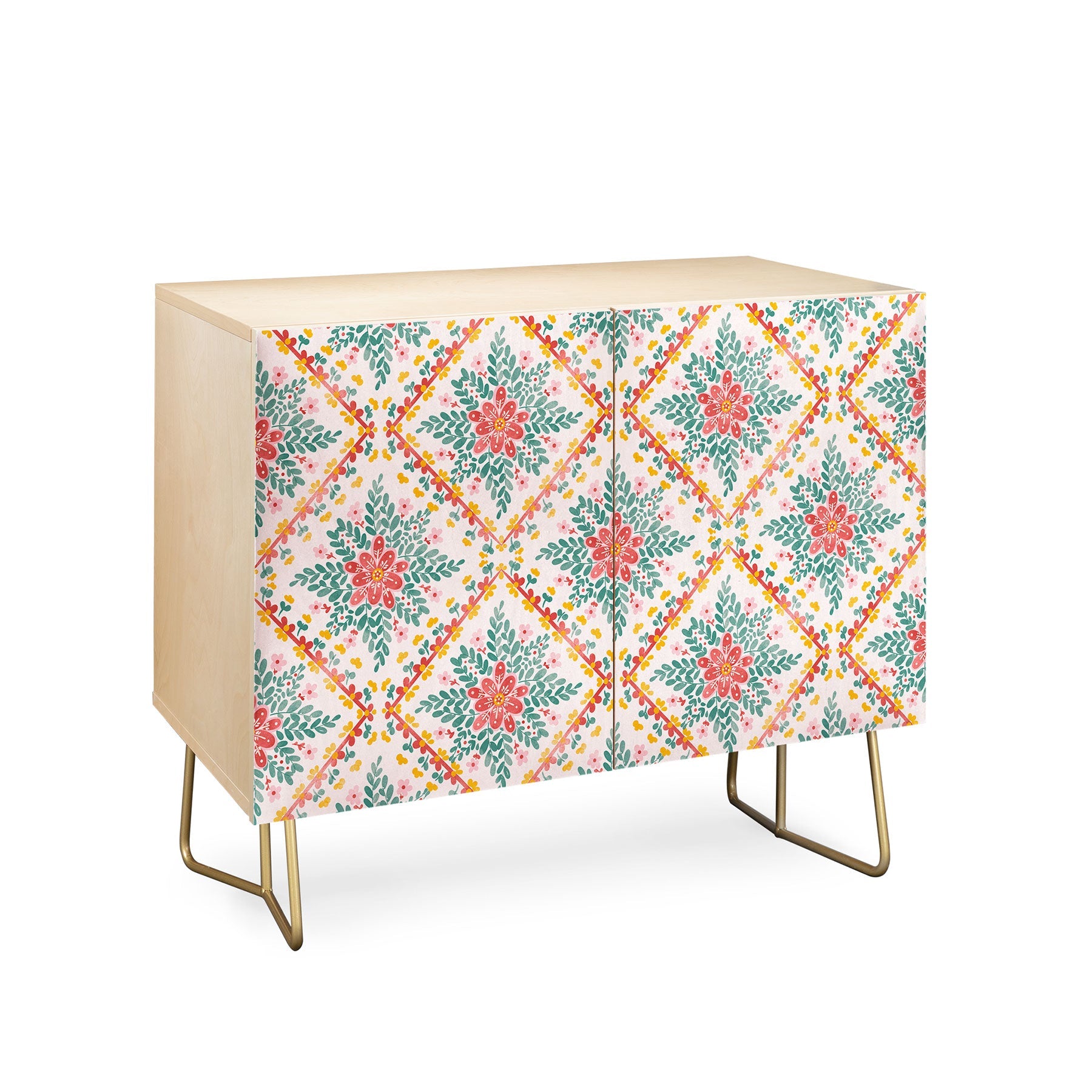 Marta Barragan Camarasa Chic Floral Geometry Credenza