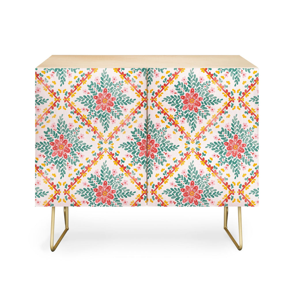 Marta Barragan Camarasa Chic Floral Geometry Credenza