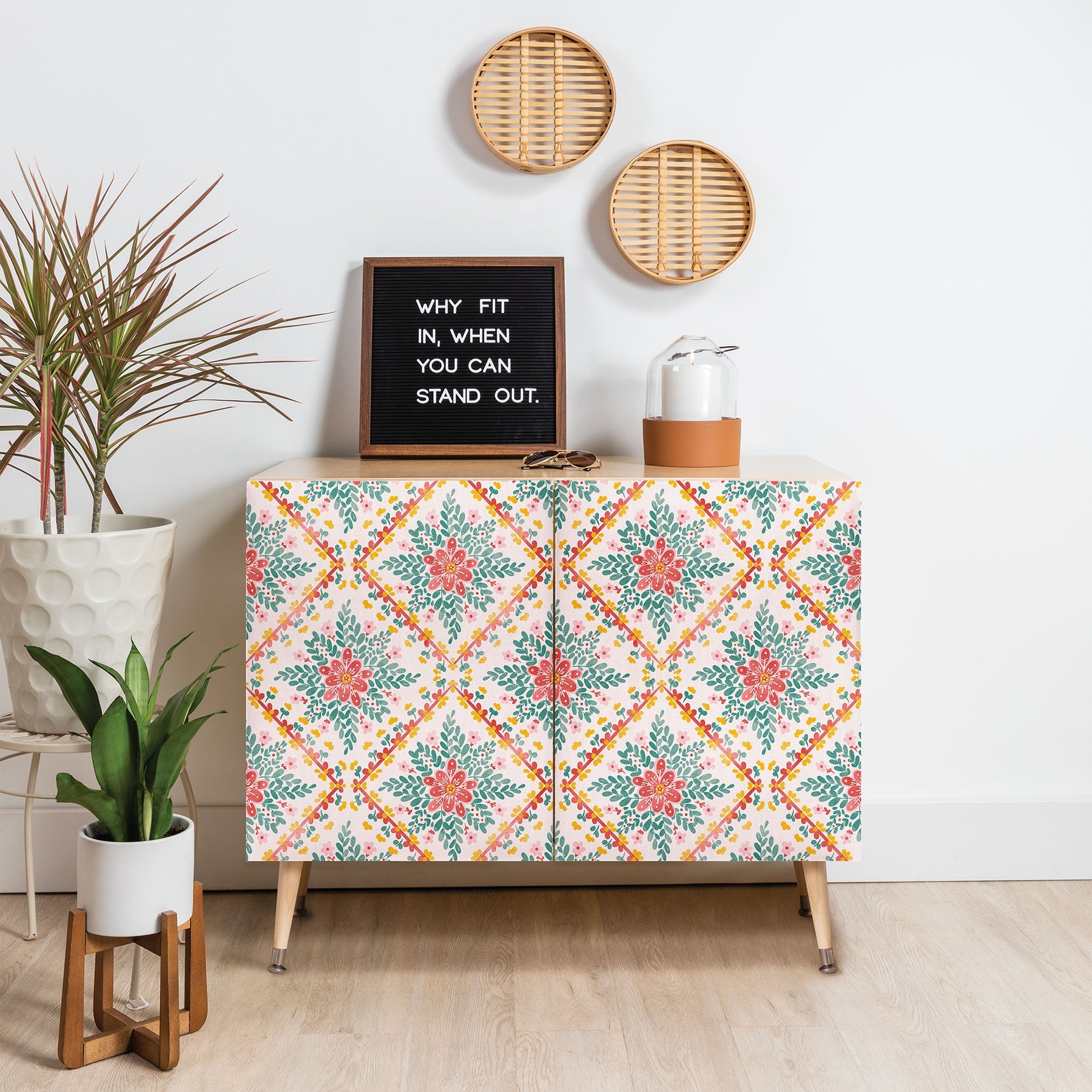 Marta Barragan Camarasa Chic Floral Geometry Credenza