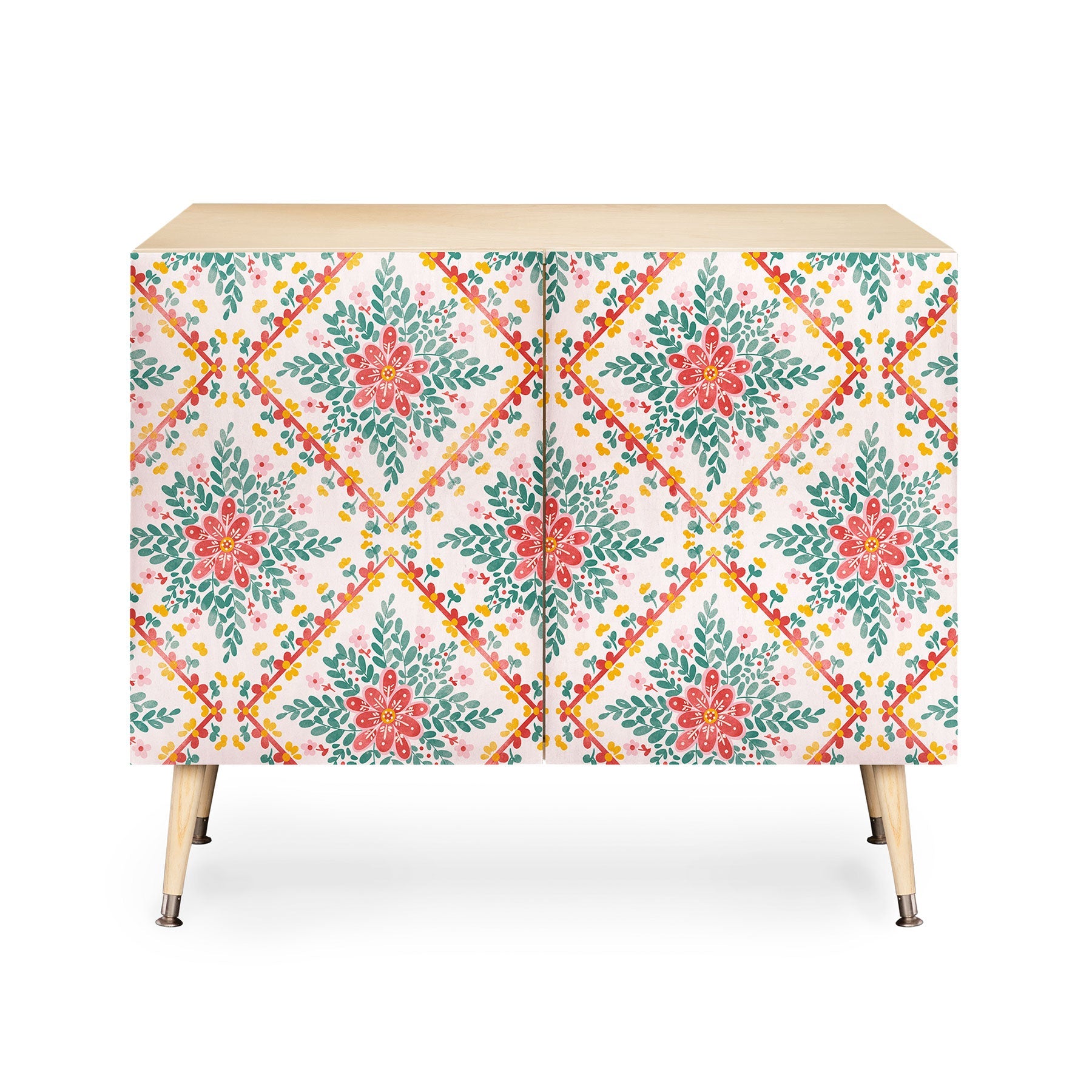 Marta Barragan Camarasa Chic Floral Geometry Credenza