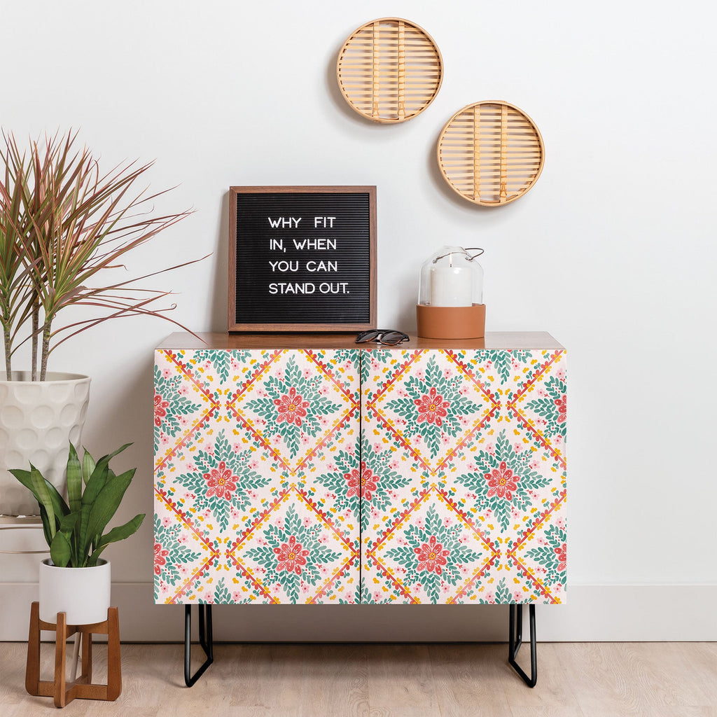 Marta Barragan Camarasa Chic Floral Geometry Credenza