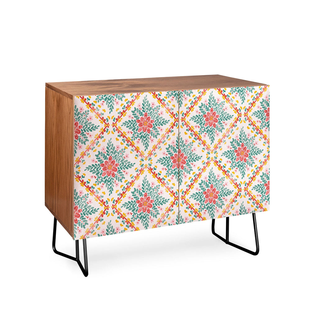Marta Barragan Camarasa Chic Floral Geometry Credenza
