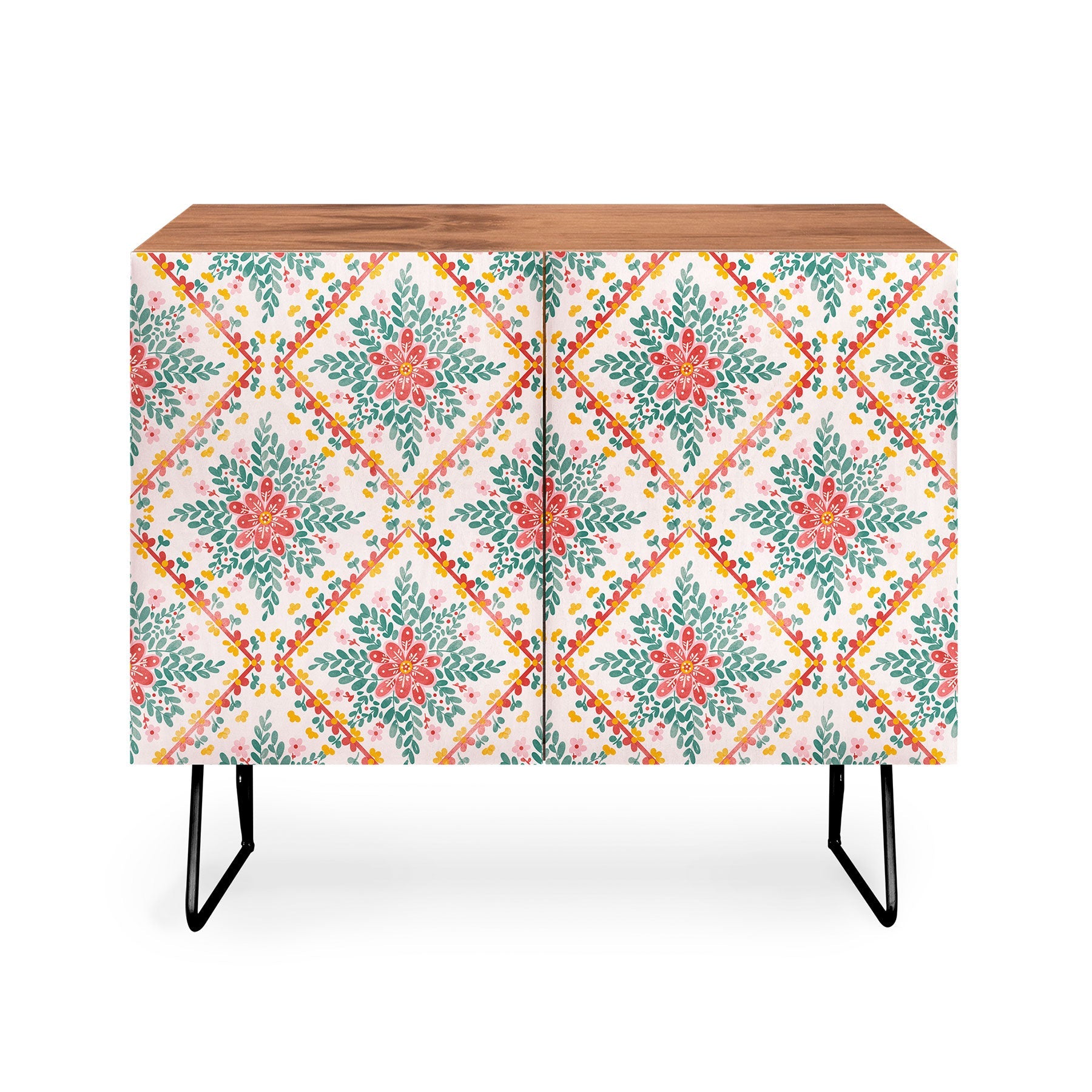 Marta Barragan Camarasa Chic Floral Geometry Credenza