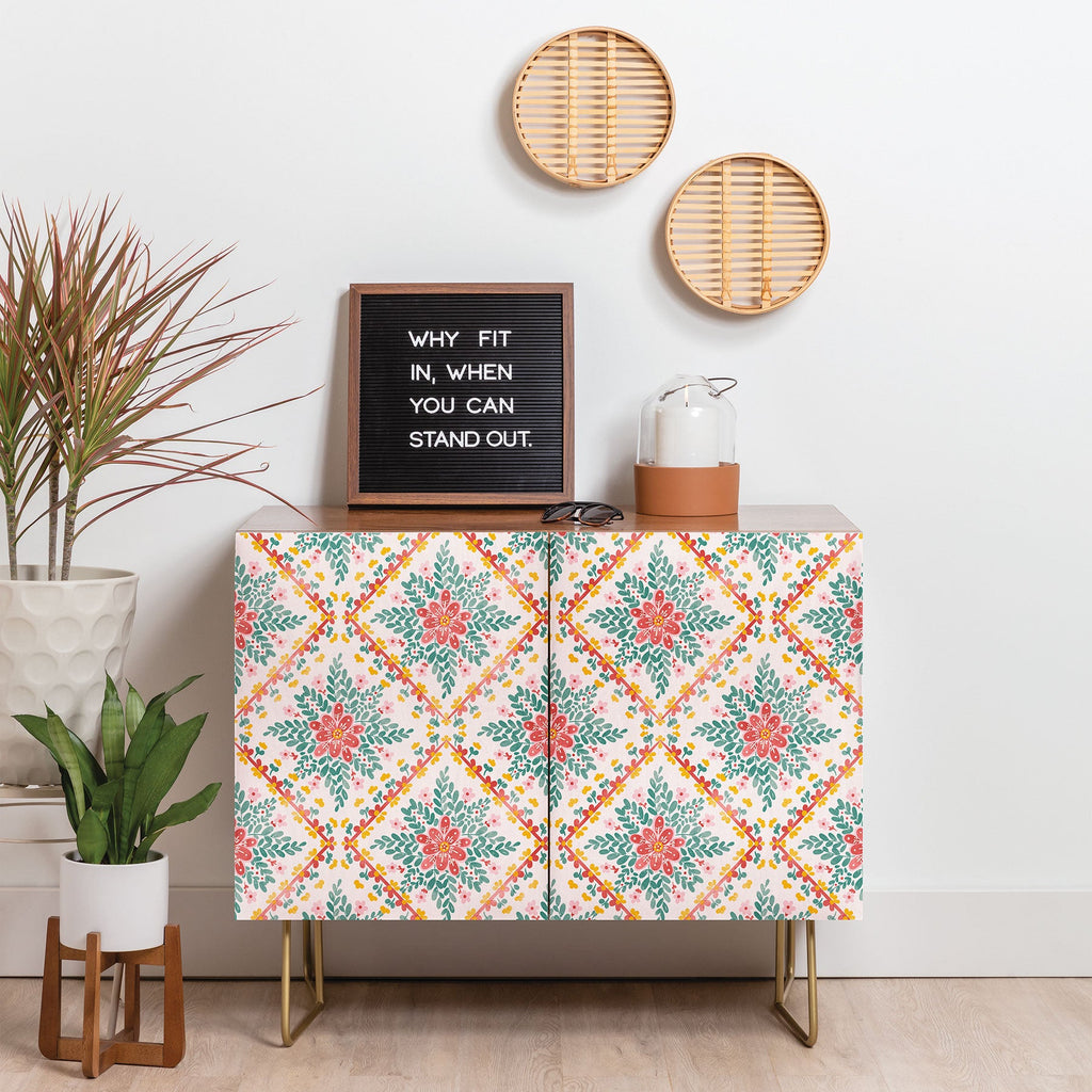 Marta Barragan Camarasa Chic Floral Geometry Credenza