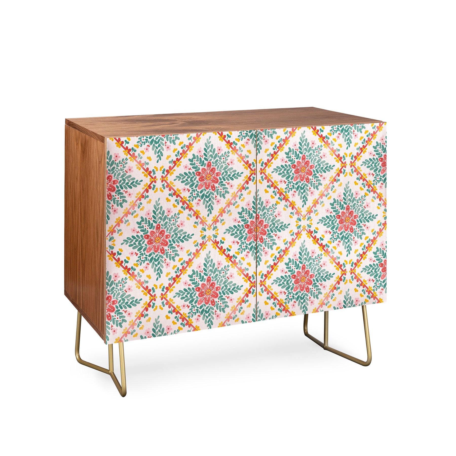 Marta Barragan Camarasa Chic Floral Geometry Credenza