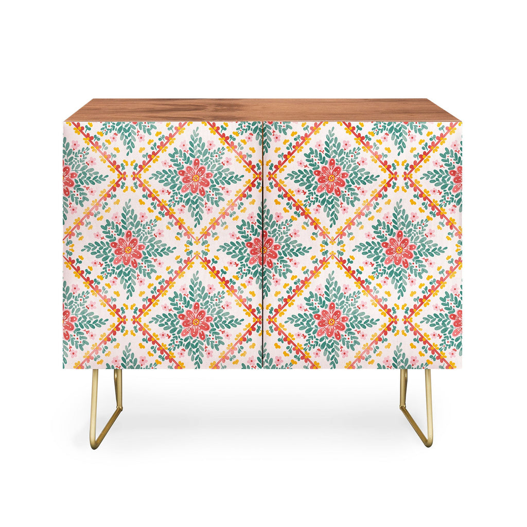 Marta Barragan Camarasa Chic Floral Geometry Credenza