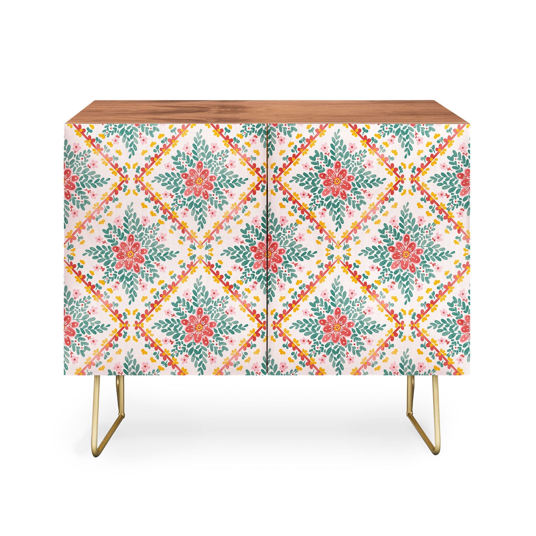 Marta Barragan Camarasa Chic Floral Geometry Credenza