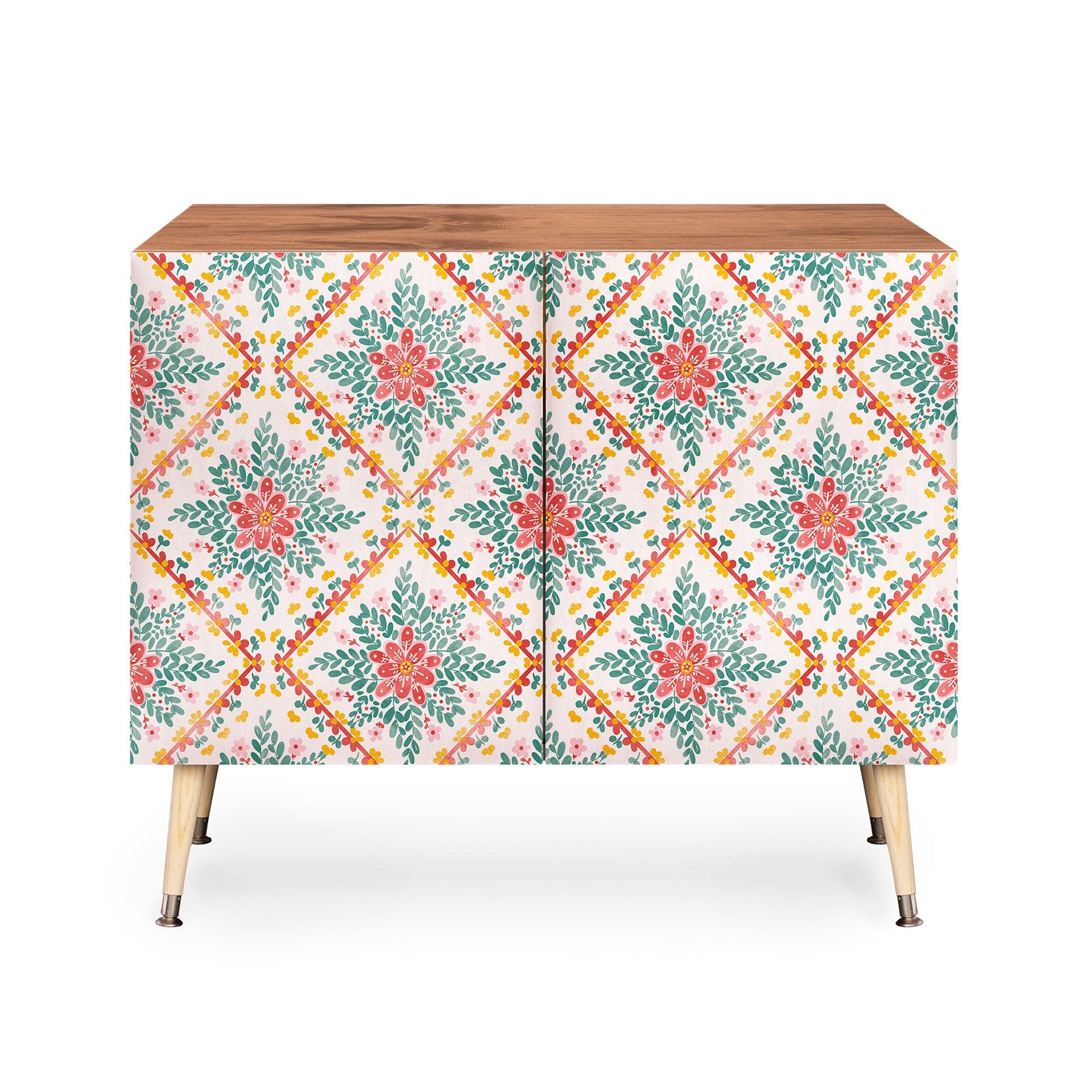 Marta Barragan Camarasa Chic Floral Geometry Credenza