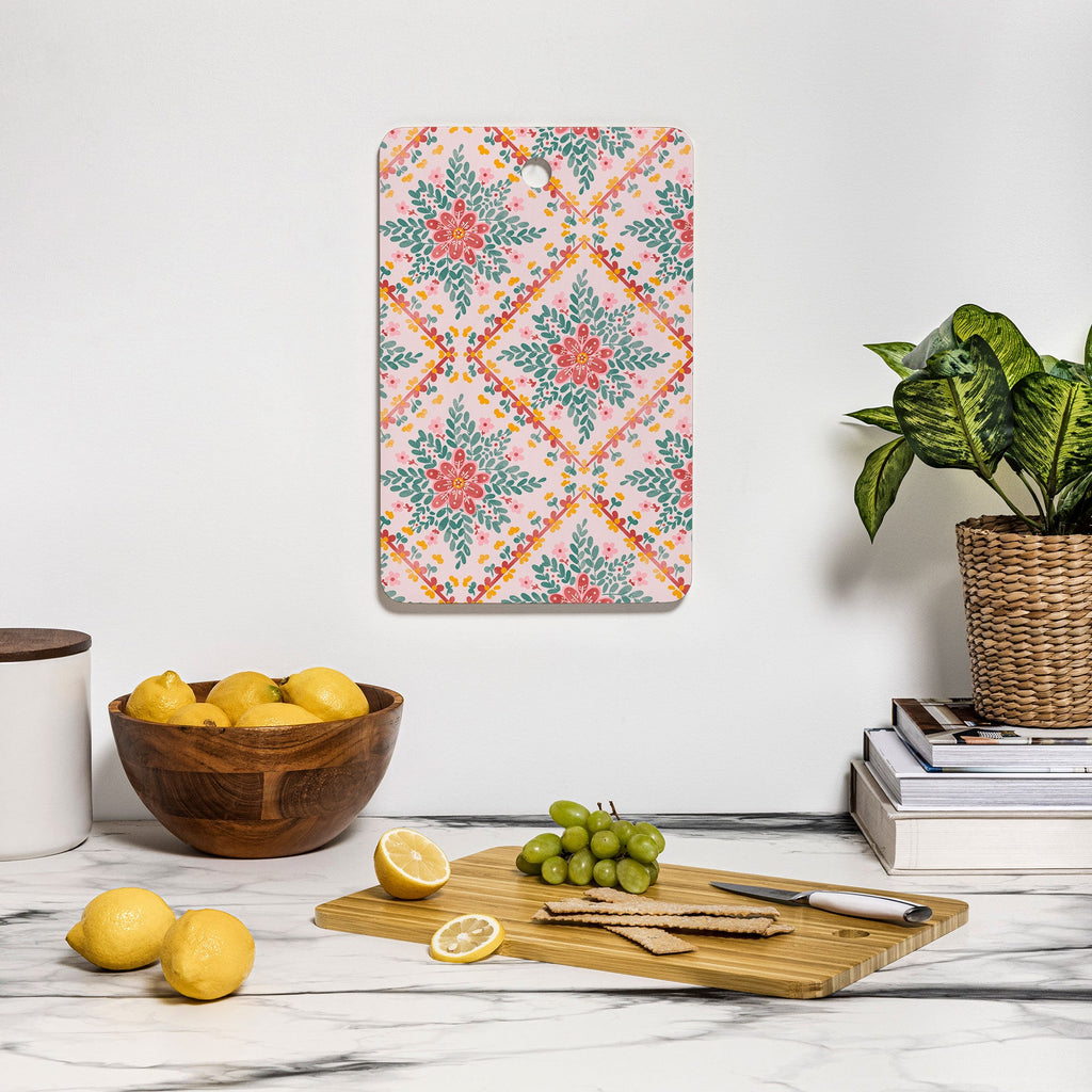 Marta Barragan Camarasa Chic Floral Geometry Cutting Board Rectangle