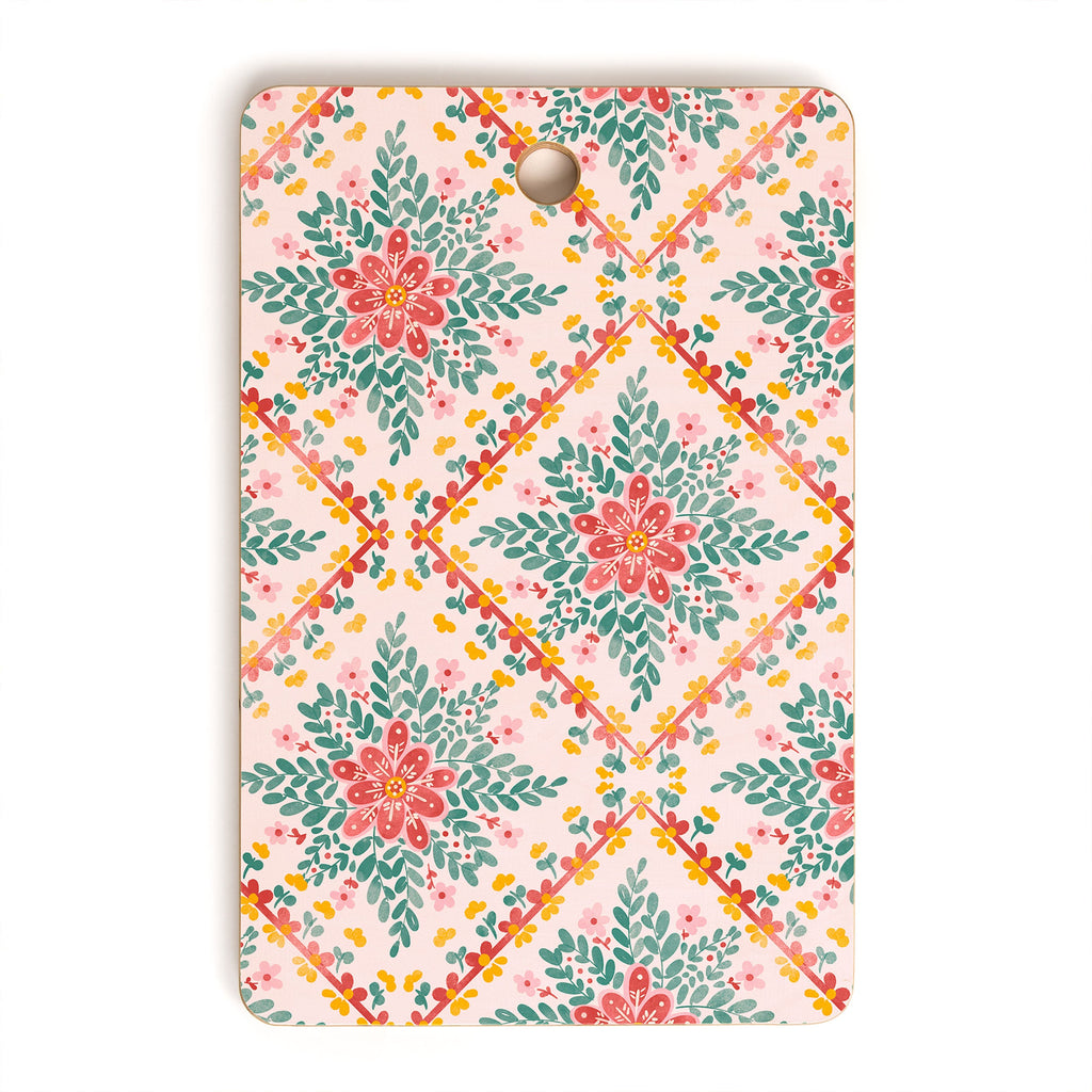 Marta Barragan Camarasa Chic Floral Geometry Cutting Board Rectangle