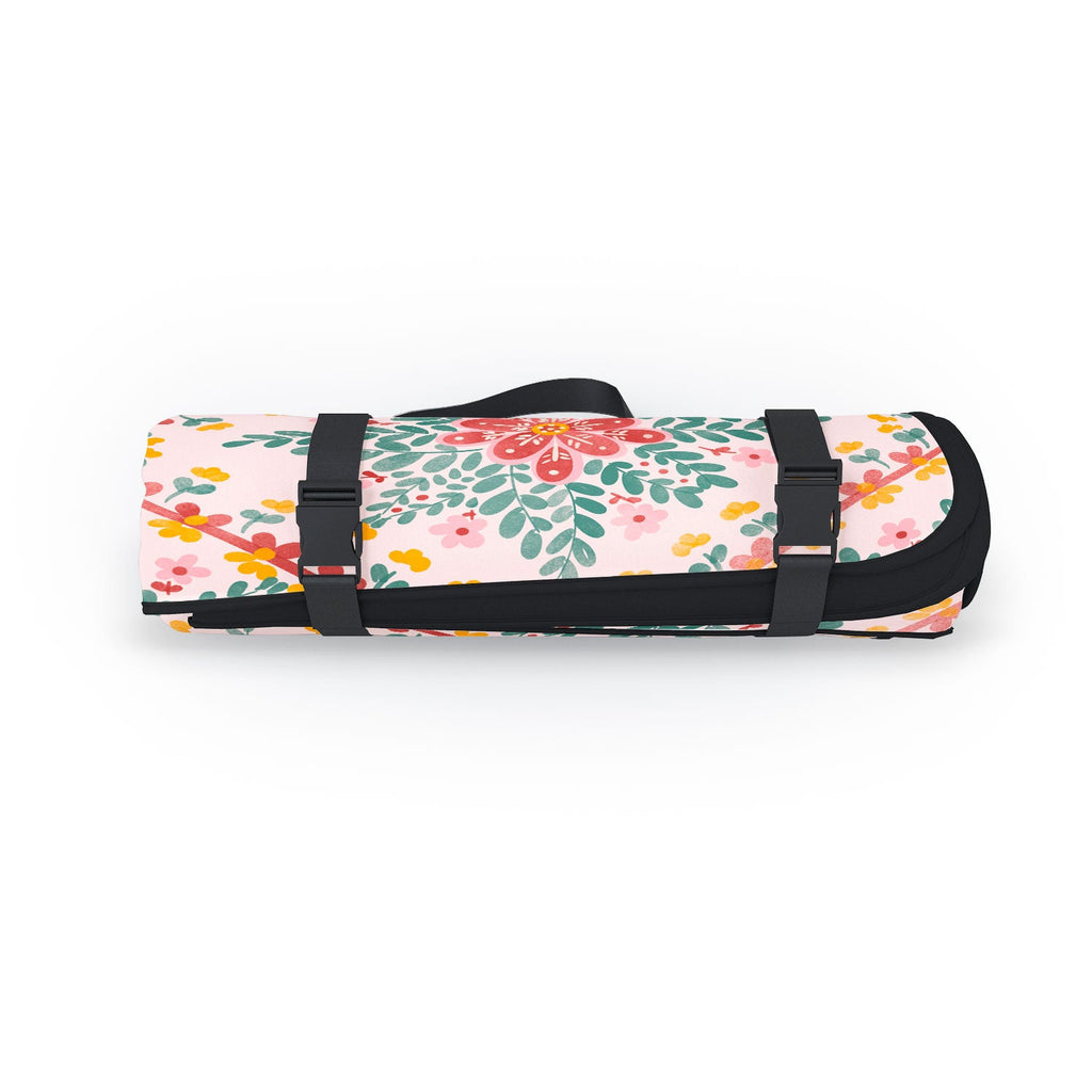 Marta Barragan Camarasa Chic Floral Geometry Picnic Blanket