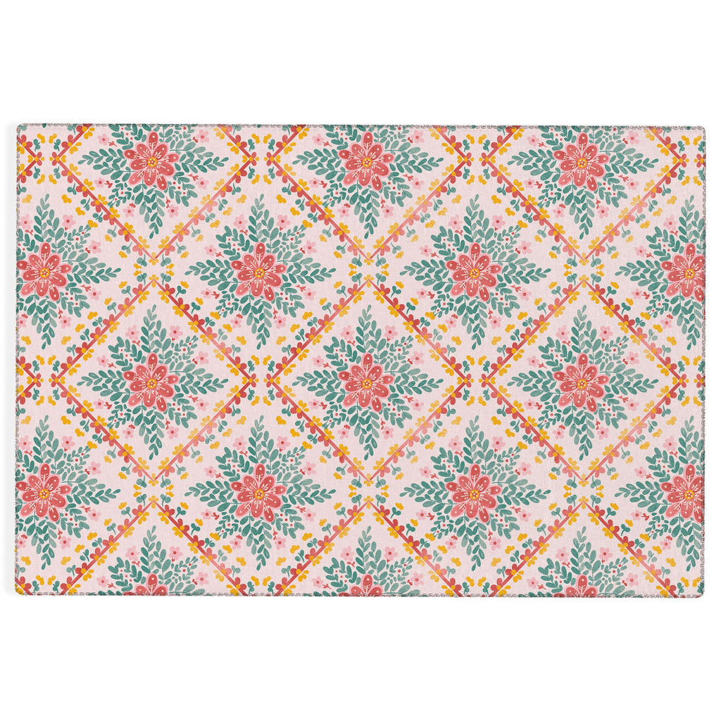 Marta Barragan Camarasa Chic Floral Geometry Outdoor Rug