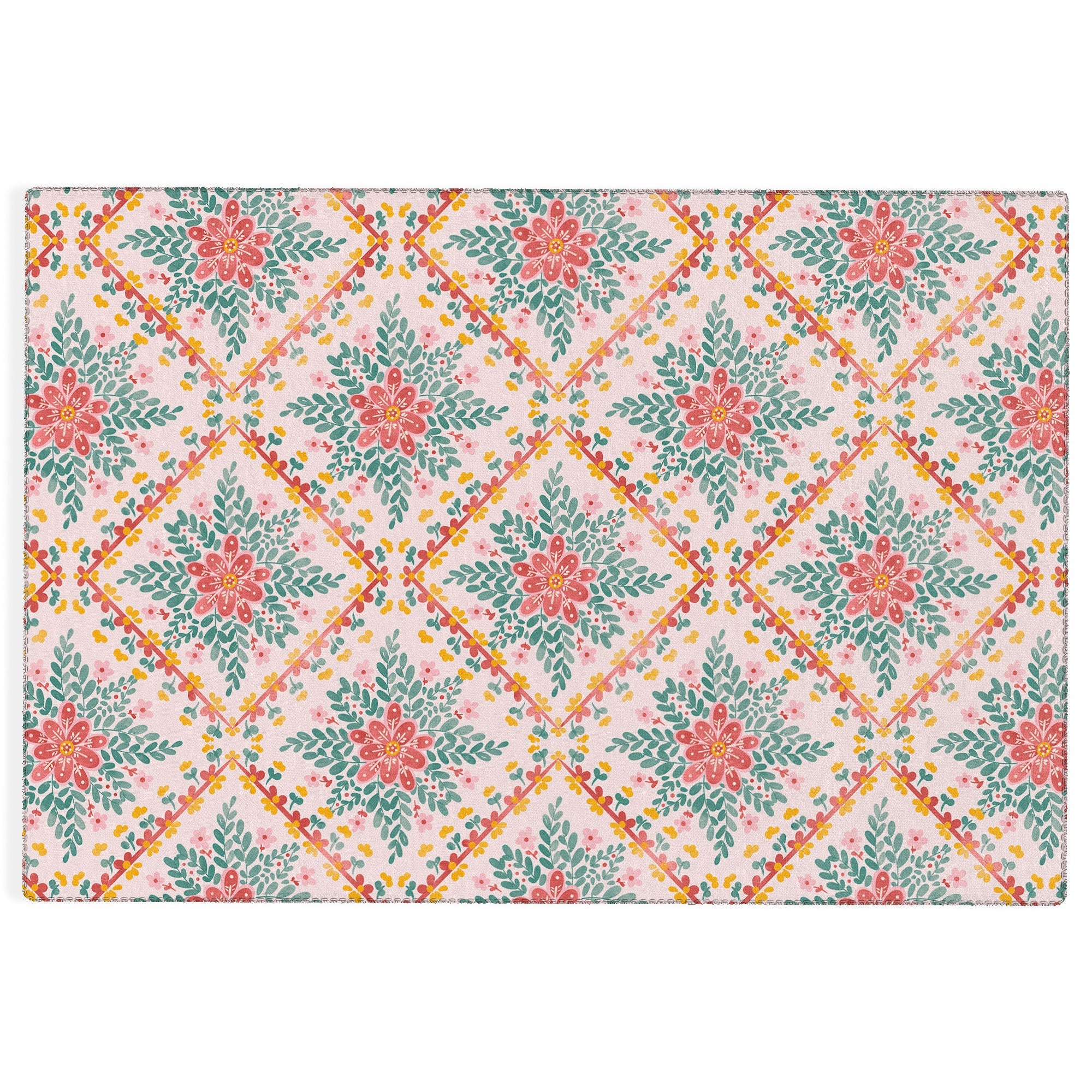 Marta Barragan Camarasa Chic Floral Geometry Outdoor Rug