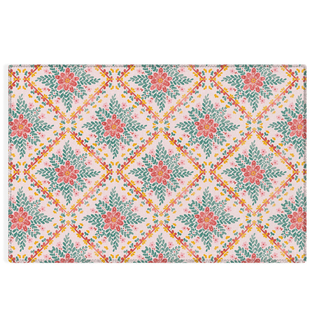 Marta Barragan Camarasa Chic Floral Geometry Outdoor Rug