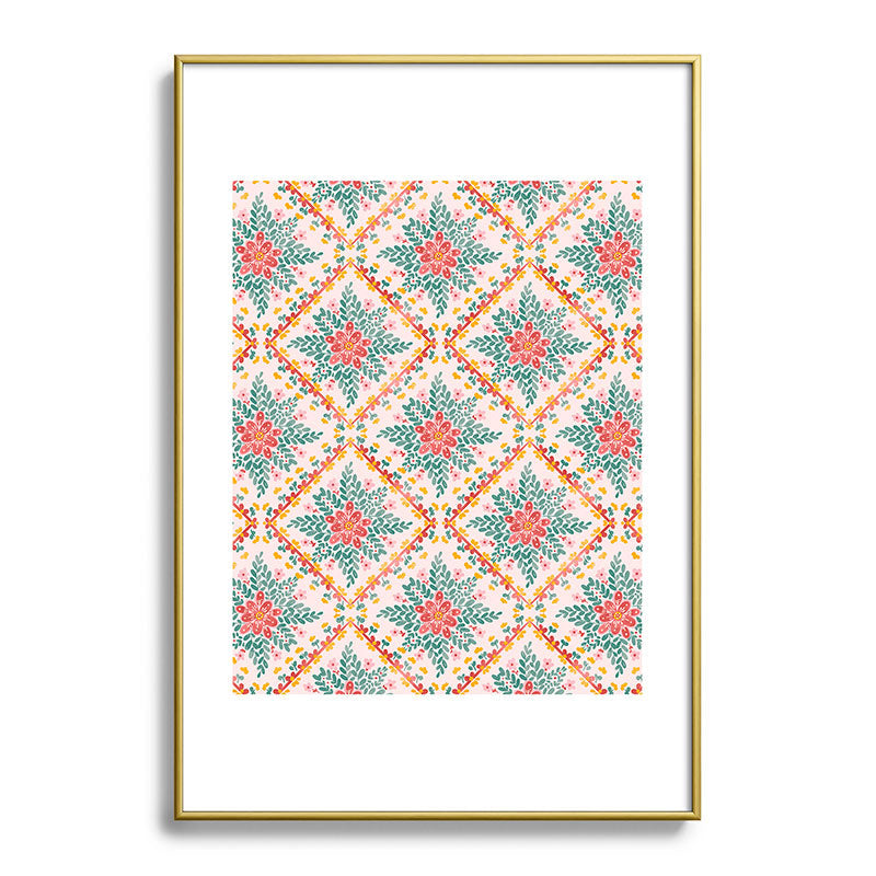 Marta Barragan Camarasa Chic Floral Geometry Metal Framed Art Print