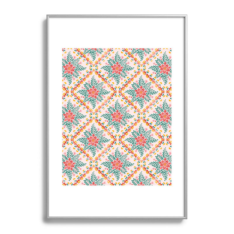 Marta Barragan Camarasa Chic Floral Geometry Metal Framed Art Print